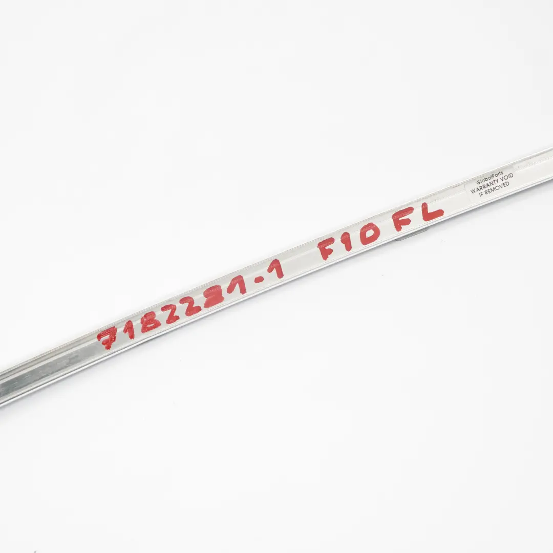 Blende Fenster Rahmen Tür Vorne Oben Links Chrom für BMW F10 F11 mit Teilenummer 7182281 BMW F10 F11 Blende Fenster Rahmen Tür Vorne Oben Links Chrom - SKU 7182281-1 - Teilenummer 7182281