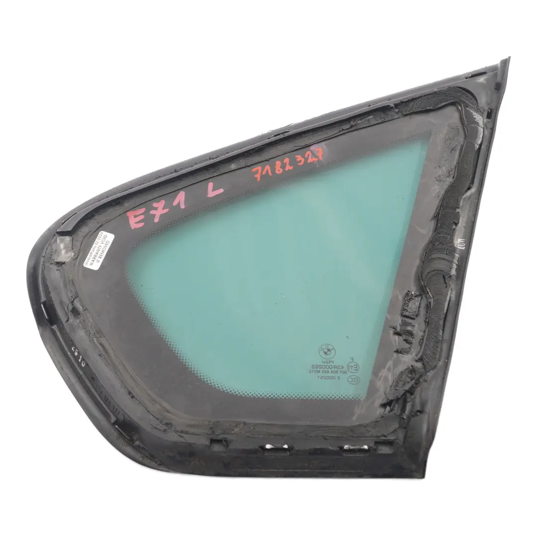 Side Window Quarter Rear Left N/S Glass Glazing Tinted AS3 to BMW X6 E71 with Part number 7182327 BMW X6 E71 Side Window Quarter Rear Left N/S Glass Glazing Tinted AS3 - SKU 7182327 - Part number 7182327