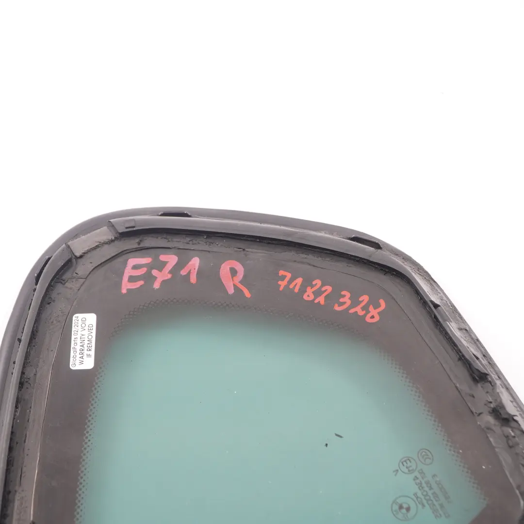 Ventana Lateral Trasera Derecha Cristal Tintado AS3 para BMW X6 E71 con número de pieza 7182328 BMW X6 E71 Ventana Lateral Trasera Derecha Cristal Tintado AS3 - SKU 7182328 - Número de pieza 7182328