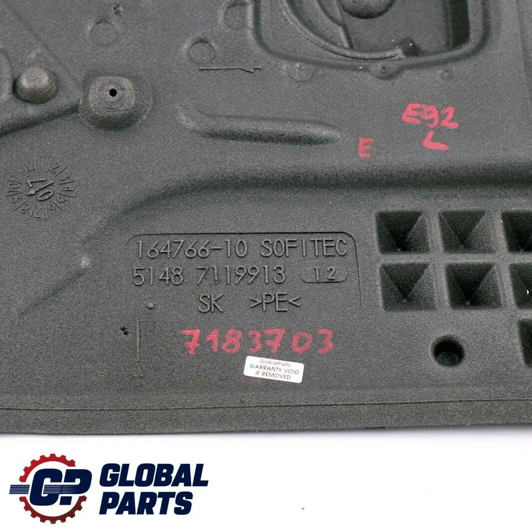 BMW E92 E93 LCI Isolamento Acustico Porta Sinistra 7119913 - SKU 7183703 - Numero di parte 7183703
