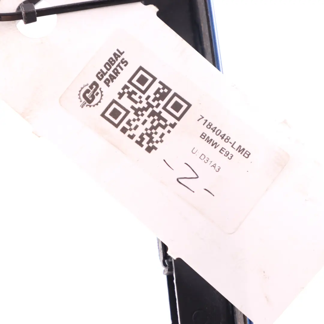 Right Top Molding Roof Hinge Cover O/S Le Mans Blau Blue 381 to BMW 3 Series E93 with Part number 7184048 BMW 3 Series E93 Right Top Molding Roof Hinge Cover O/S Le Mans Blau Blue 381 - SKU 7184048-LMB - Part number 7184048