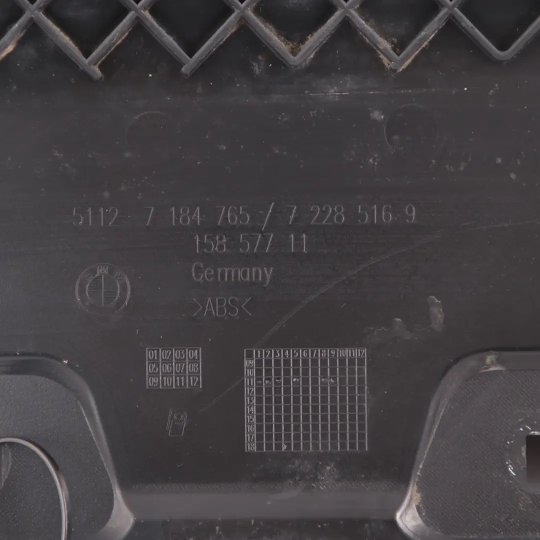 Bumper Guide BMW F10 Rear Bottom Centre Support Trim Panel to with Part number 7184765 Bumper Guide BMW F10 Rear Bottom Centre Support Trim Panel - SKU 7184765-1 - Part number 7184765