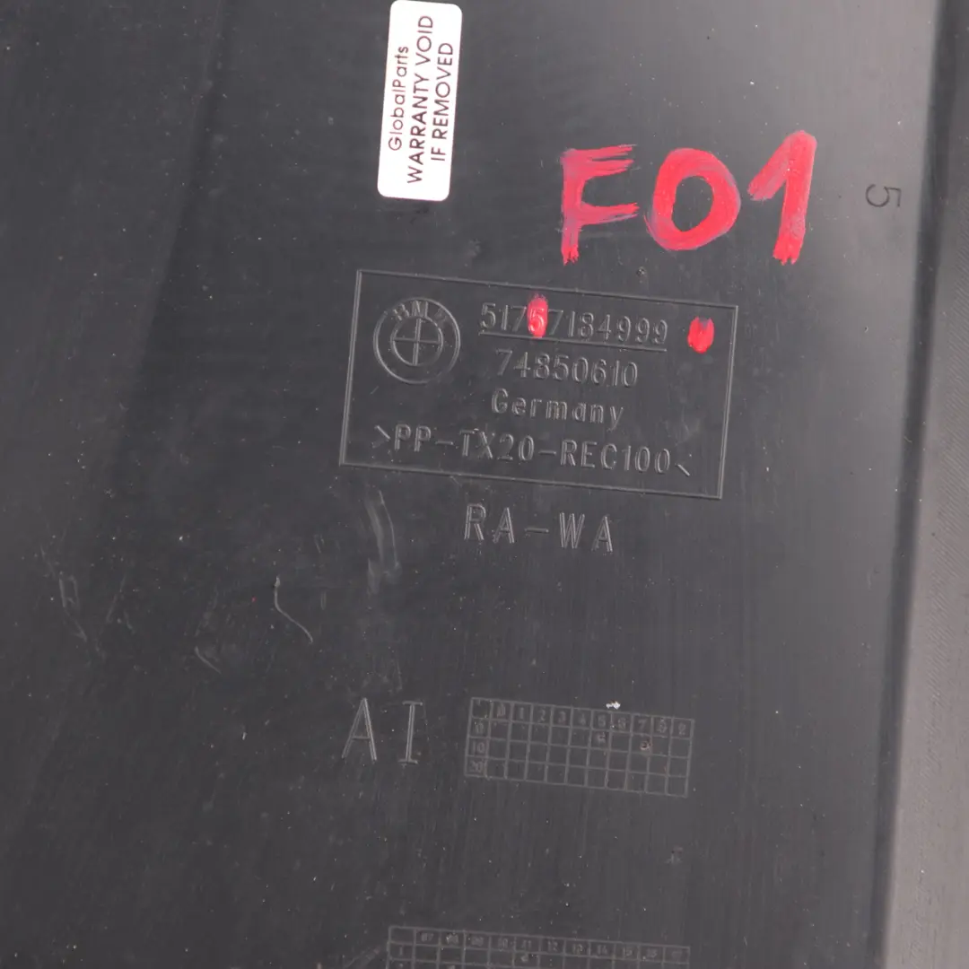 Unter Boden Verkleidung Hinten Rechts für BMW F01 F02 mit Teilenummer 7184999 BMW F01 F02 Unter Boden Verkleidung Hinten Rechts - SKU 7184999 - Teilenummer 7184999