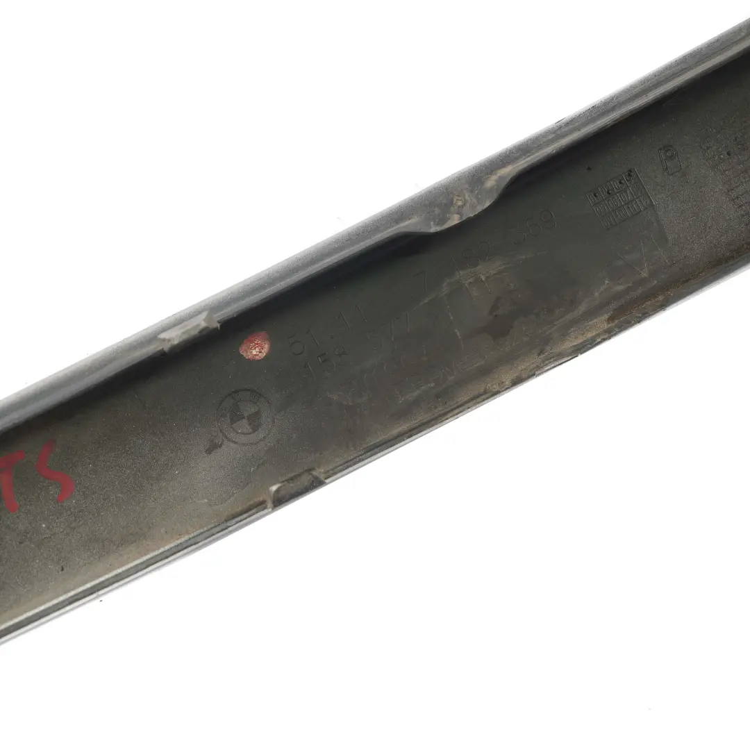BMW E87 LCI E81 Striscia Gomma Paraurti Anteriore Sinistra Argento Titano - SKU 7185131-TS - Numero di parte 7185131