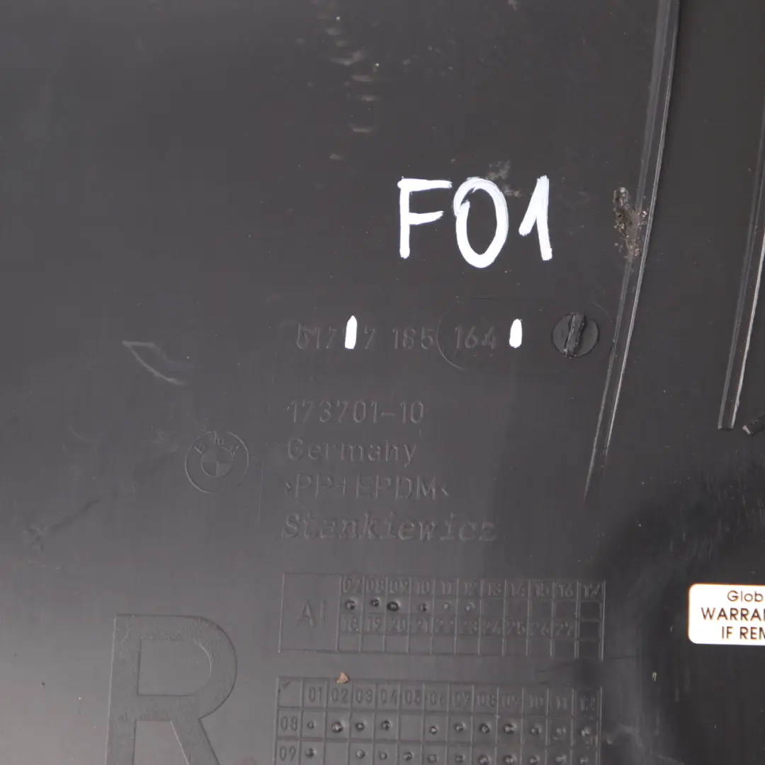 Arch BMW F01 F02 Front Section Panel Housing Cover Front Right O/S to Wheel with Part number 7185164 Wheel Arch BMW F01 F02 Front Section Panel Housing Cover Front Right O/S - SKU 7185164 - Part number 7185164