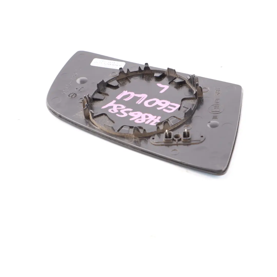 Wing Mirror Glass Left N/S Heated Wide Angle Blue to BMW E60 E61 E63 LCI with Part number 7186581 BMW E60 E61 E63 LCI Wing Mirror Glass Left N/S Heated Wide Angle Blue - SKU 7186581 - Part number 7186581