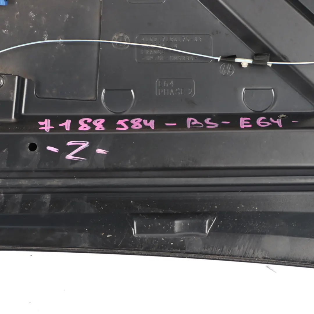 Trunk Boot Lid Tailgate Black Sapphire - 475 to BMW E64 LCI Cabrio Convertible with Part number 7188584 BMW E64 LCI Cabrio Convertible Trunk Boot Lid Tailgate Black Sapphire - 475 - SKU 7188584-BS - Part number 7188584