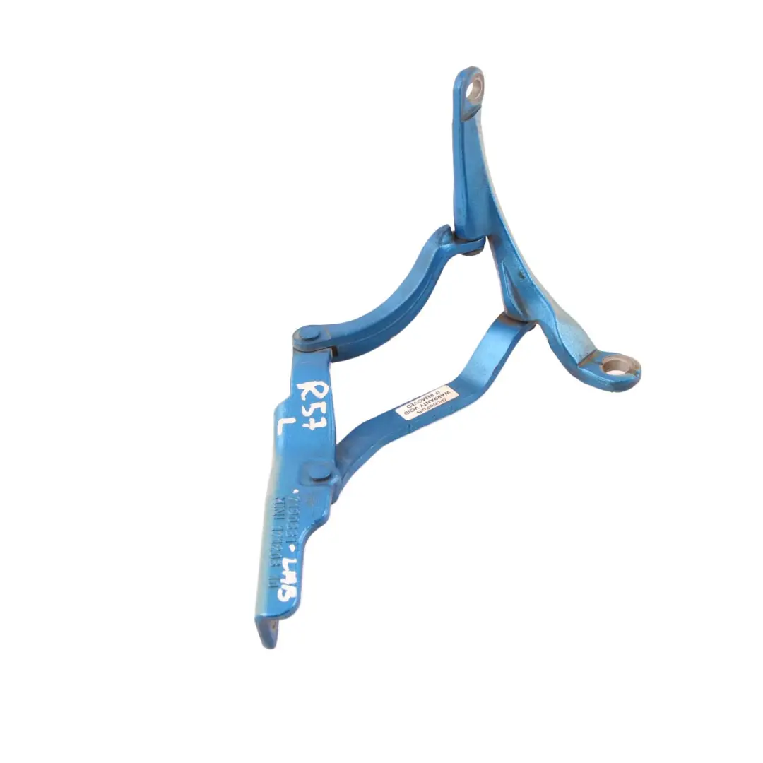 Maletero Izquierdo Portón Trasero Bisagra Laser Azul para Mini Cabrio R57 con número de pieza 7190331 Mini Cabrio R57 Maletero Izquierdo Portón Trasero Bisagra Laser Azul - SKU 7190331-LAB - Número de pieza 7190331