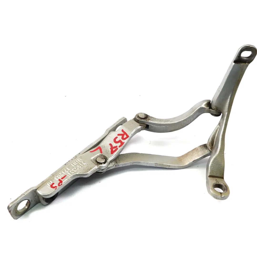 Boot Trunk Tailgate Hinge Left N/S Pure Silver Metallic to Mini Cabrio R57 with Part number 7190331 Mini Cabrio R57 Boot Trunk Tailgate Hinge Left N/S Pure Silver Metallic - SKU 7190331-PS - Part number 7190331