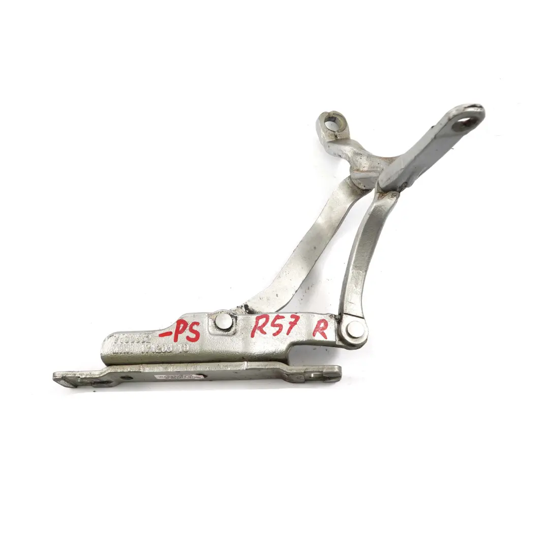 Charniere droite du coffre a bagages argent pur metallise - 900 pour Mini Cabrio R57 à propos du numéro de pièce 7190332 Mini Cabrio R57 Charniere droite du coffre a bagages argent pur metallise - 900 - SKU 7190332-PS - Numéro de pièce 7190332