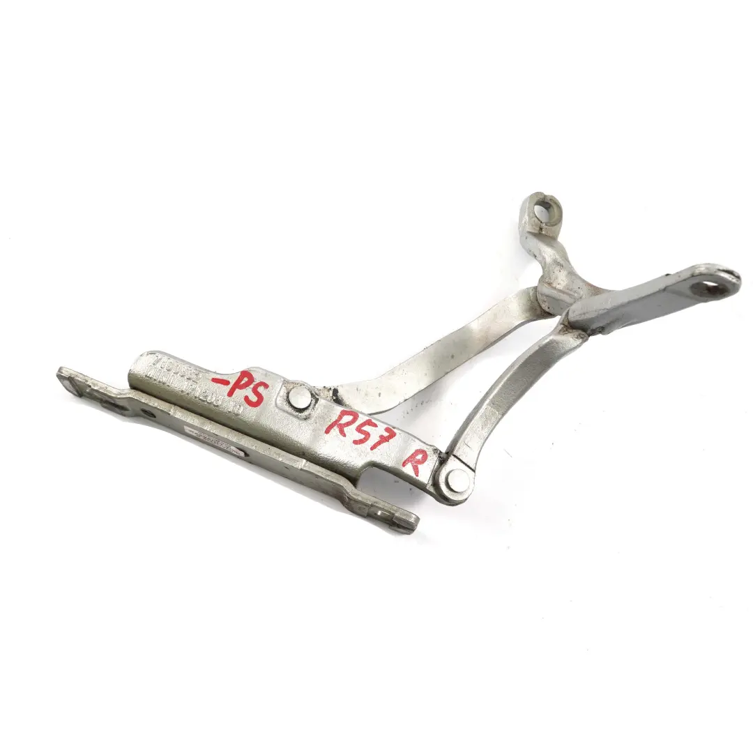 Maletero Porton Trasero Bisagra Derecha Plata Puro Metalizado - 900 para Mini R57 con número de pieza 7190332 Mini R57 Maletero Porton Trasero Bisagra Derecha Plata Puro Metalizado - 900 - SKU 7190332-PS - Número de pieza 7190332