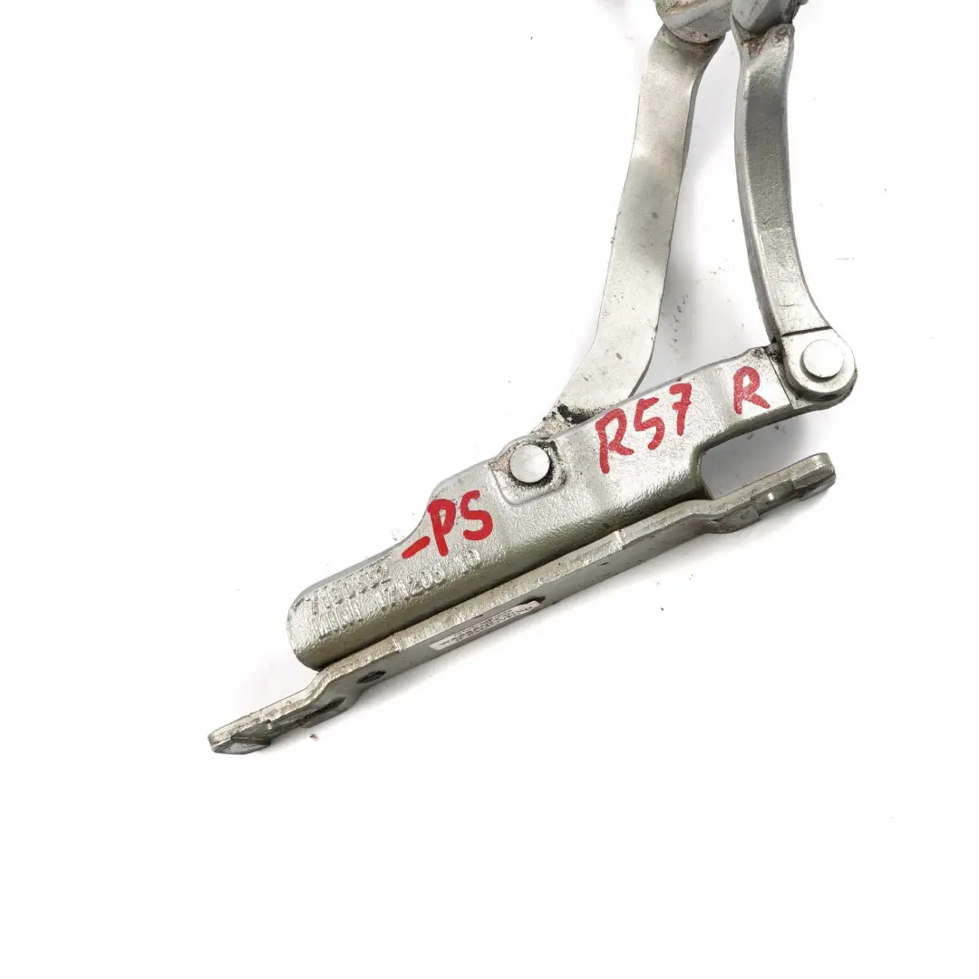 Charniere droite du coffre a bagages argent pur metallise - 900 pour Mini Cabrio R57 à propos du numéro de pièce 7190332 Mini Cabrio R57 Charniere droite du coffre a bagages argent pur metallise - 900 - SKU 7190332-PS - Numéro de pièce 7190332