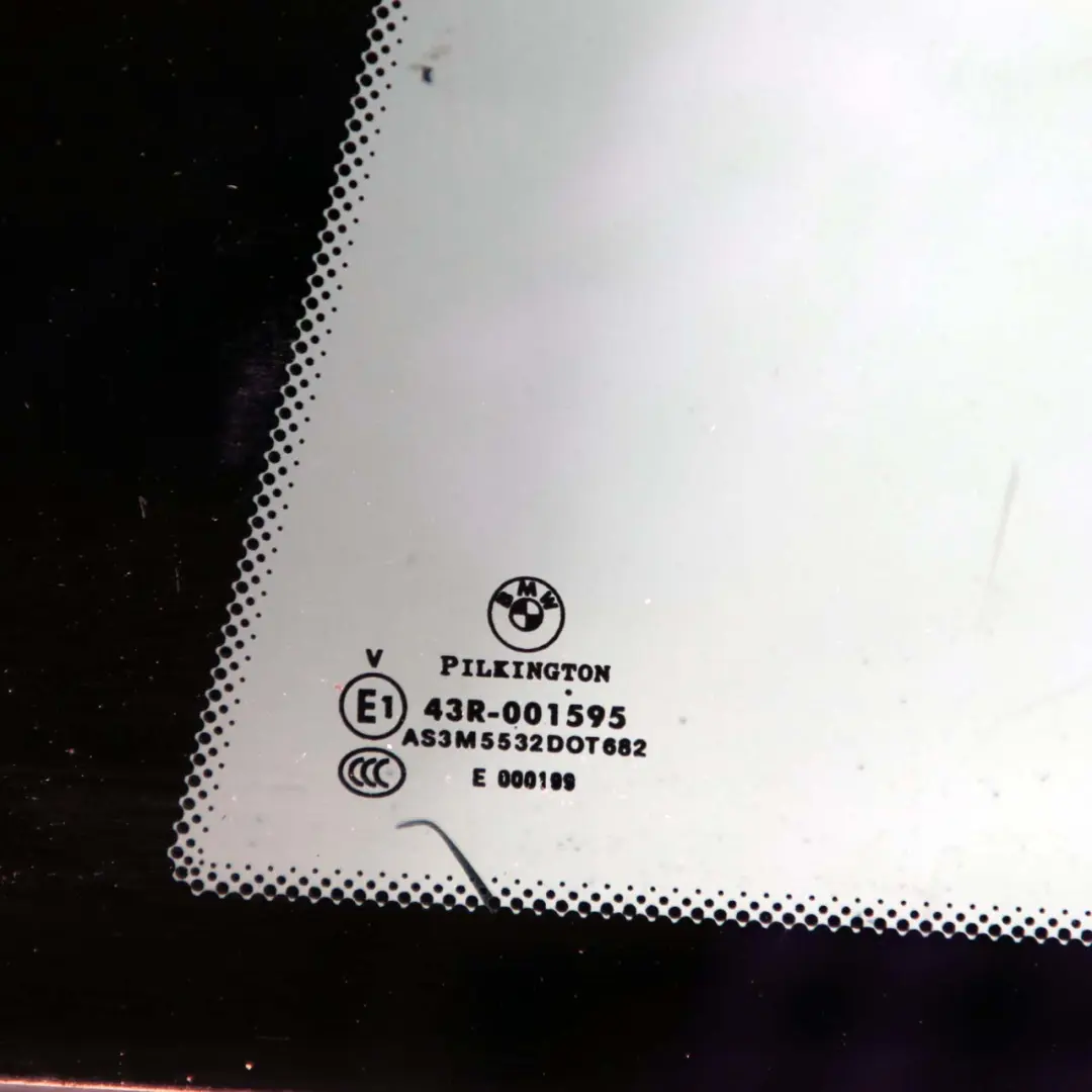 Left Door N/S Side Window Glass Black AS3 Trim to BMW 1 Series E81 Rear with Part number 7190339 BMW 1 Series E81 Rear Left Door N/S Side Window Glass Black AS3 Trim - SKU 7190339 - Part number 7190339