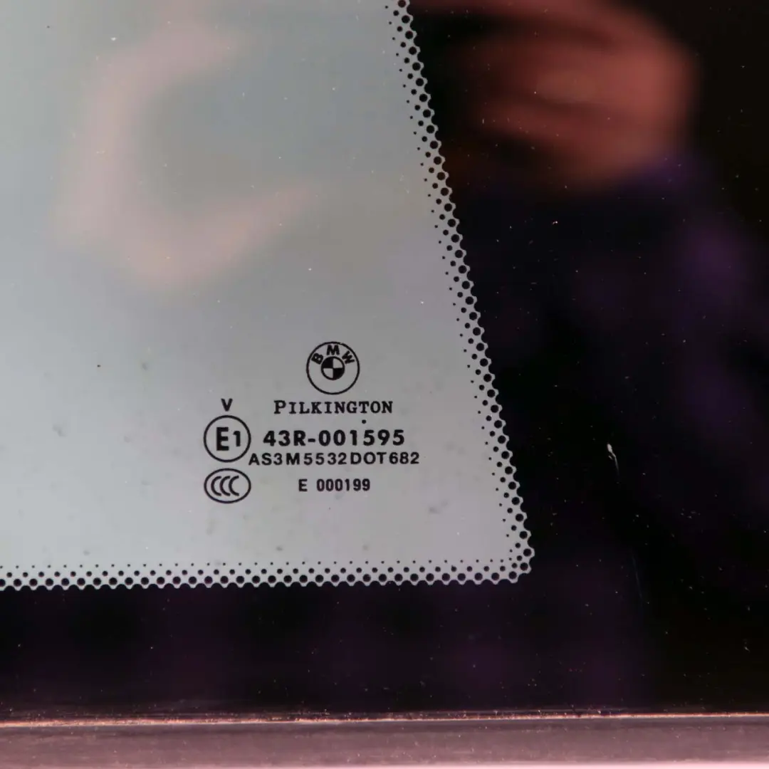 Right Door O/S Side Window Glass Black AS3 Trim to BMW 1 Series E81 Rear with Part number 7190340 BMW 1 Series E81 Rear Right Door O/S Side Window Glass Black AS3 Trim - SKU 7190340 - Part number 7190340