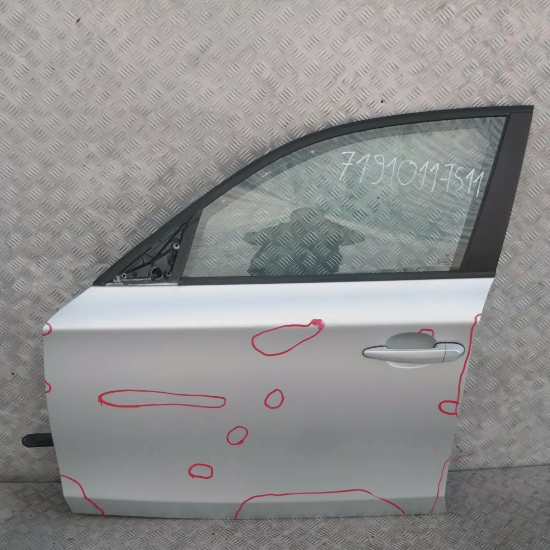 BMW 1 SERIES E87 E87N Door Front Left N/S Titansilber Silber Silver Metallic 354 - SKU 7191011-TS11 - Part number 7191011
