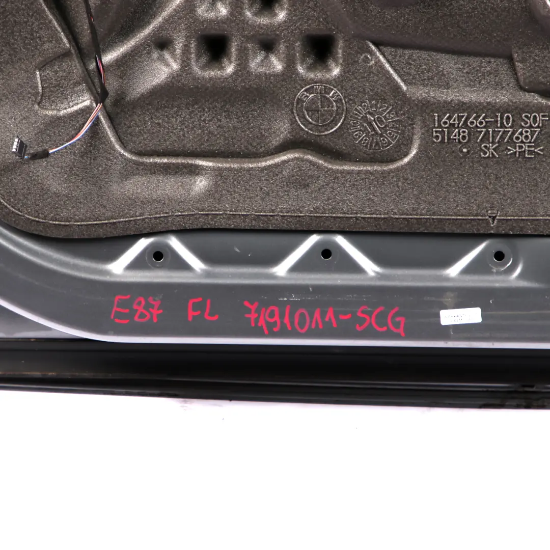 Door Front Left N/S Spacegrau Space Grey Metallic - A52 to BMW 1 E87 with Part number 7191011 BMW 1 E87 Door Front Left N/S Spacegrau Space Grey Metallic - A52 - SKU 7191011-SCG - Part number 7191011