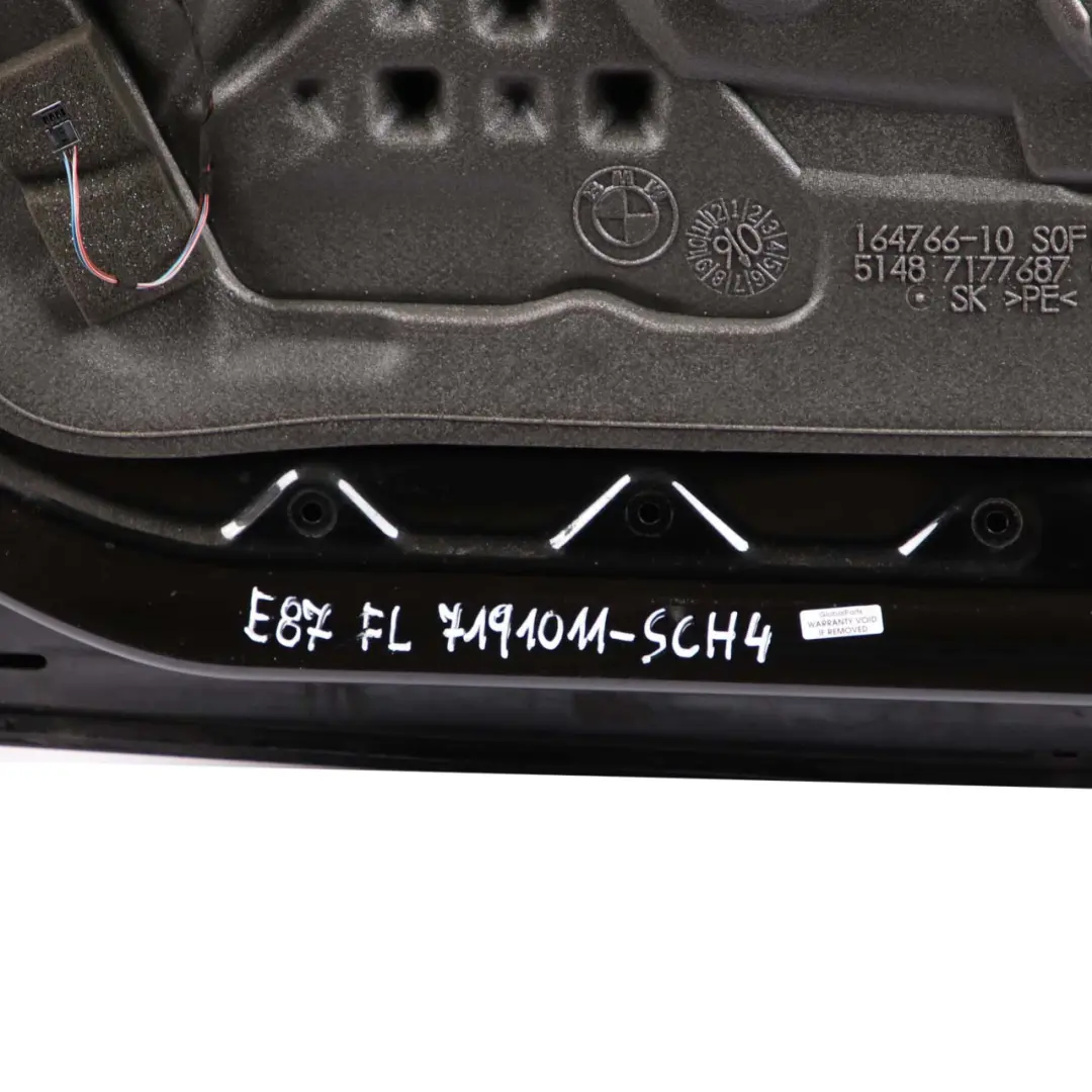 BMW 1 Series E87 Door Front Left N/S Schwarz 2 Black - 668 - SKU 7191011-SCH4 - Part number 7191011