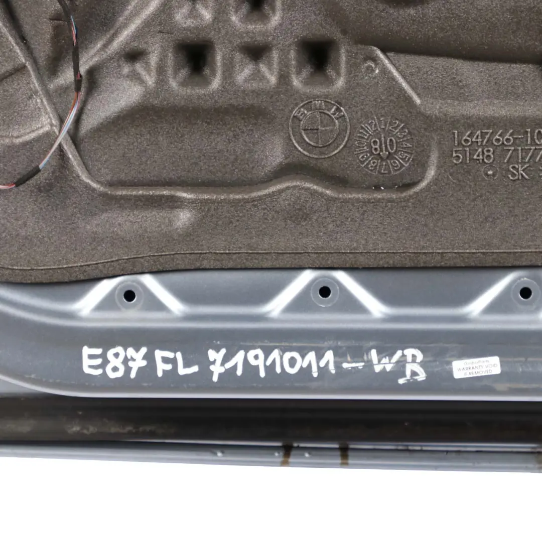 Door Front Left N/S Bluewater Blue Water Metallic - 896 to BMW 1 E87 with Part number 7191011 BMW 1 E87 Door Front Left N/S Bluewater Blue Water Metallic - 896 - SKU 7191011-WB - Part number 7191011