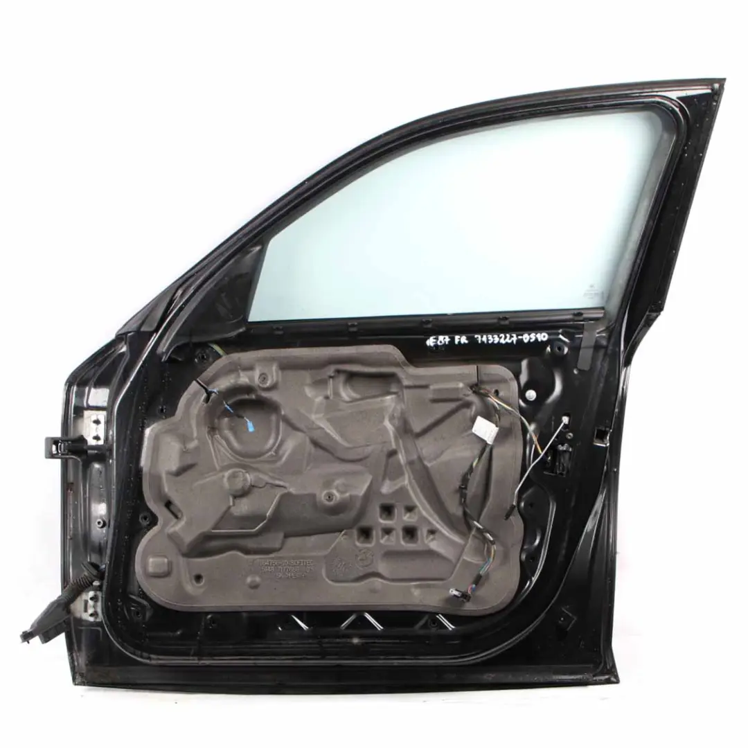 Door Front Right O/S Black Sapphire Metallic - 475 to BMW E87 with Part number 7191012 BMW E87 Door Front Right O/S Black Sapphire Metallic - 475 - SKU 7191012-BS10 - Part number 7191012