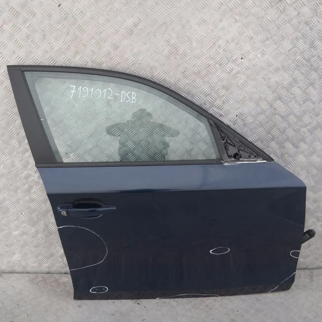 Door Front Right O/S Tiefseeblau Deep Sea Blue Metallic to BMW 1 SERIES E87 E87N with Part number 7191012 BMW 1 SERIES E87 E87N Door Front Right O/S Tiefseeblau Deep Sea Blue Metallic - SKU 7191012-DSB - Part number 7191012