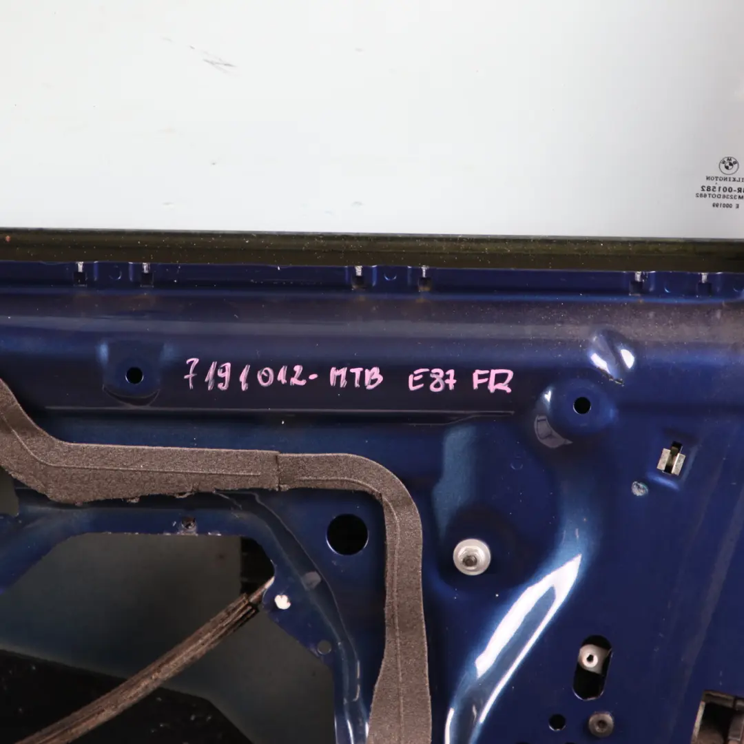 BMW E87 Door Front Right O/S Montegoblau Montego Blue Metallic - A51 - SKU 7191012-MTB - Part number 7191012