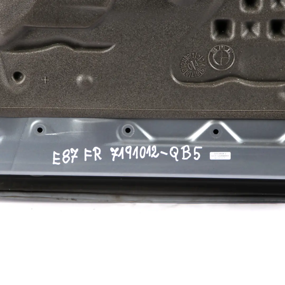 Door Front Right O/S Quarzblau Blue Blau Metallic - A18 to BMW 1 Series 5 E87 with Part number 7191012 BMW 1 Series 5 E87 Door Front Right O/S Quarzblau Blue Blau Metallic - A18 - SKU 7191012-QB5 - Part number 7191012