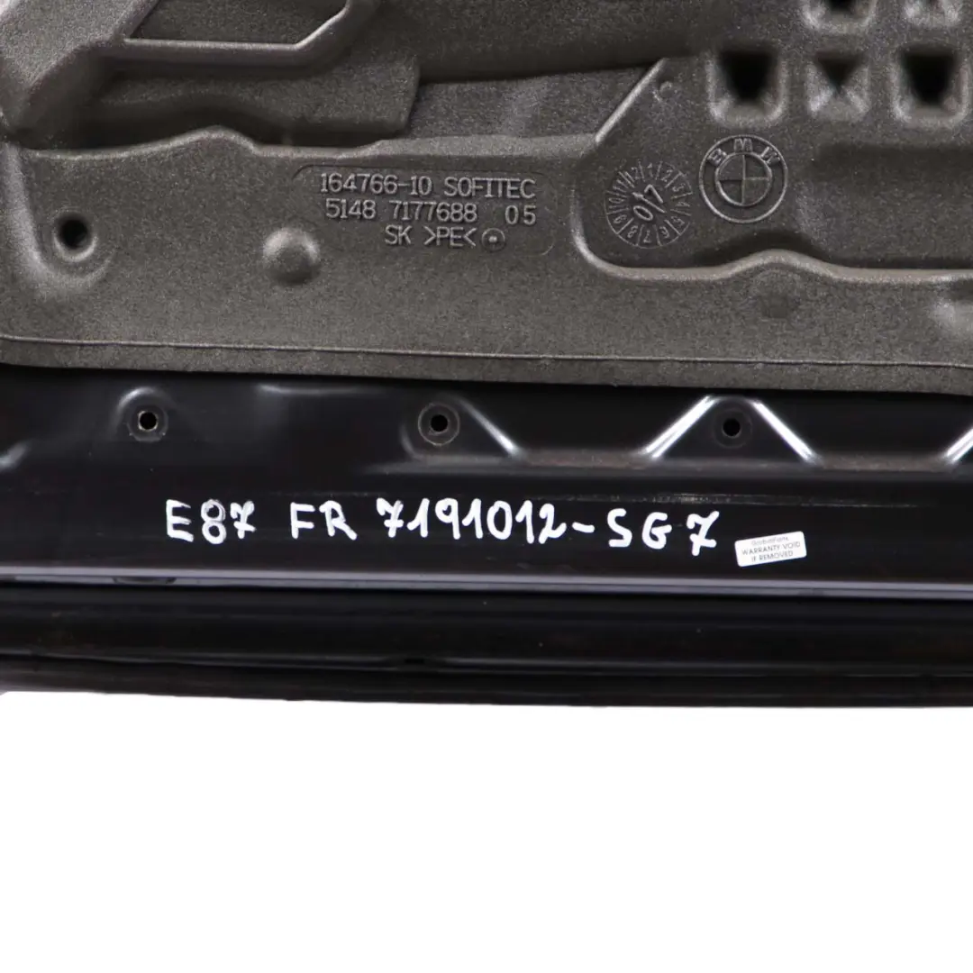 Door Front Right O/S Sparkling Graphite Metallic - A22 to BMW 1 Series E87 7 with Part number 7191012 BMW 1 Series E87 7 Door Front Right O/S Sparkling Graphite Metallic - A22 - SKU 7191012-SG7 - Part number 7191012