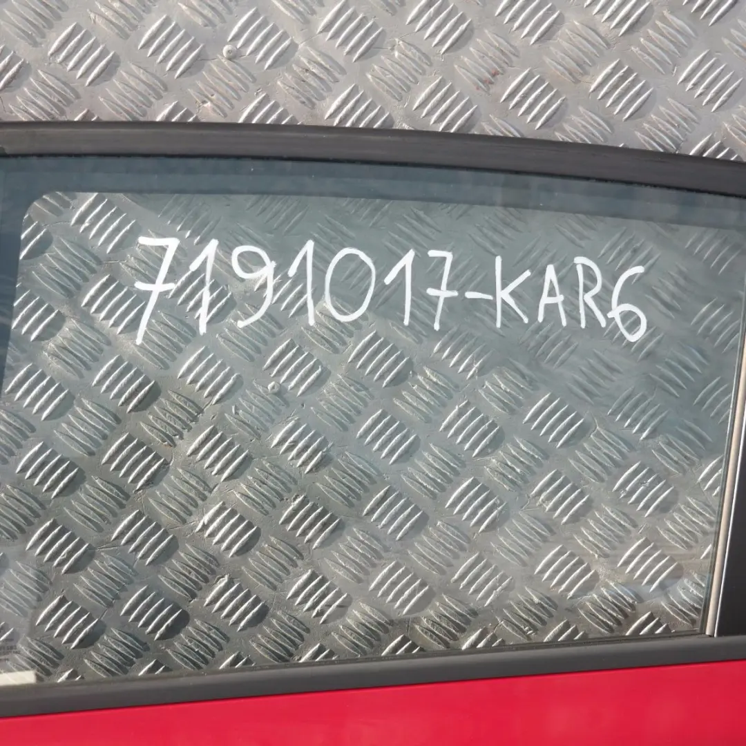 Door rear left N/S Karmesinrot Red Rot - A61 to BMW 1 SERIES 6 E87 E87N with Part number 7191017 BMW 1 SERIES 6 E87 E87N Door rear left N/S Karmesinrot Red Rot - A61 - SKU 7191017-KAR6 - Part number 7191017