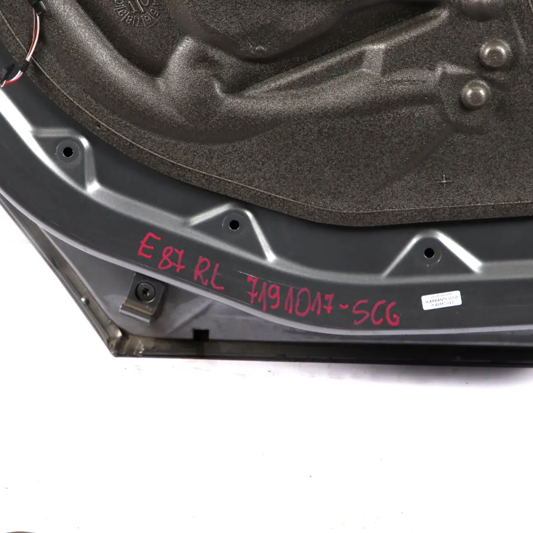 Left Door N/S Spacegrau Space Grey Metallic - A52 to BMW 1 E87 Rear with Part number 7191017 BMW 1 E87 Rear Left Door N/S Spacegrau Space Grey Metallic - A52 - SKU 7191017-SCG - Part number 7191017