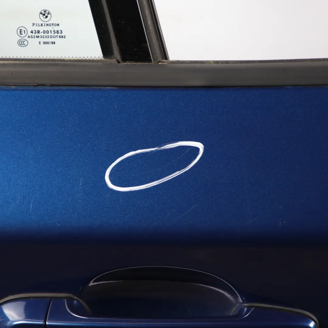 Door Rear Right O/S Le Mans Blau Blue Metallic - 381 to BMW 1 Series E87 4 with Part number 7191018 BMW 1 Series E87 4 Door Rear Right O/S Le Mans Blau Blue Metallic - 381 - SKU 7191018-LMB4 - Part number 7191018