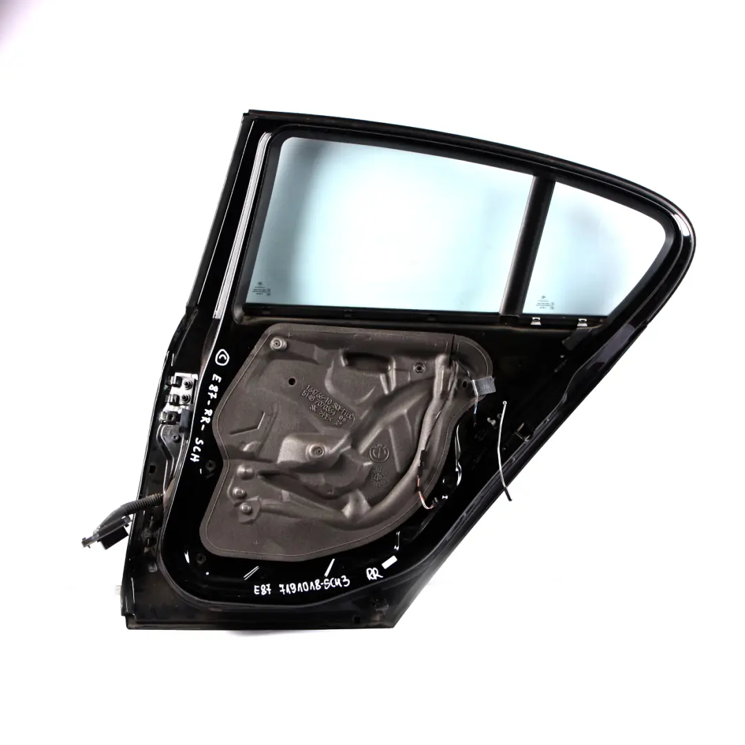 Door Rear Right O/S Schwarz 2 Black - 668 to BMW 1 Series 3 E87 with Part number 7191018 BMW 1 Series 3 E87 Door Rear Right O/S Schwarz 2 Black - 668 - SKU 7191018-SCH3 - Part number 7191018