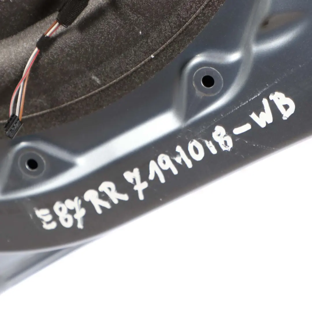 Door Rear Right O/S Bluewater Blue Water Metallic - 896 to BMW 1 Series E87 with Part number 7191018 BMW 1 Series E87 Door Rear Right O/S Bluewater Blue Water Metallic - 896 - SKU 7191018-WB - Part number 7191018