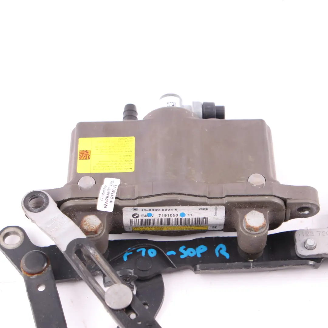 BMW F10 F11 Hood Hinge Right O/S Engine Bonnet Actuator Sophistograu Grey - A90 - SKU 7191050-SOP - Part number 7191050