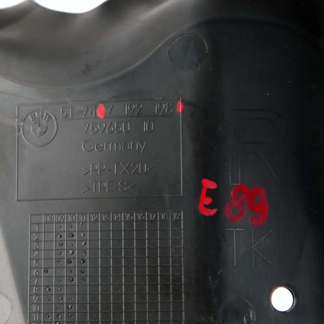 BMW Z4 E89 Roadster Osłona Sterowania Boczną Klapą Powietrza Prawa - SKU 7192198 - Numer Części 7192198