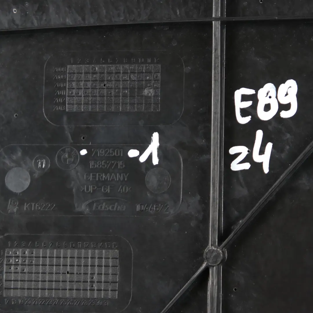 Folding Top Compartment Lid Trim Panel Cover to BMW Z4 E89 Roadster Rear with Part number 7192501 BMW Z4 E89 Roadster Rear Folding Top Compartment Lid Trim Panel Cover - SKU 7192501-1 - Part number 7192501