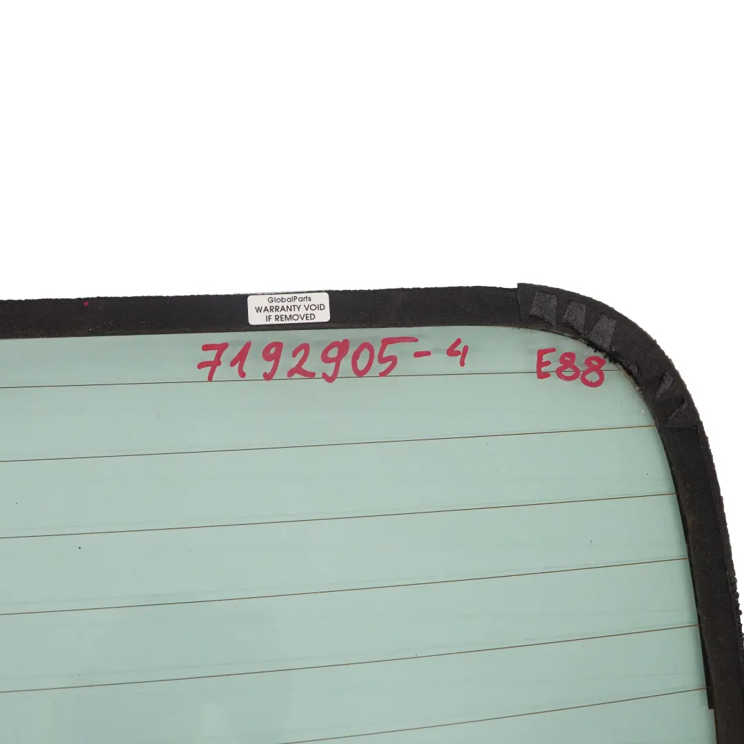 BMW E88 Cristal Trasero Descapotable Cabrio Plegable Acristalamiento Verde AS2 - SKU 7192905-4 - Número de pieza 7192905
