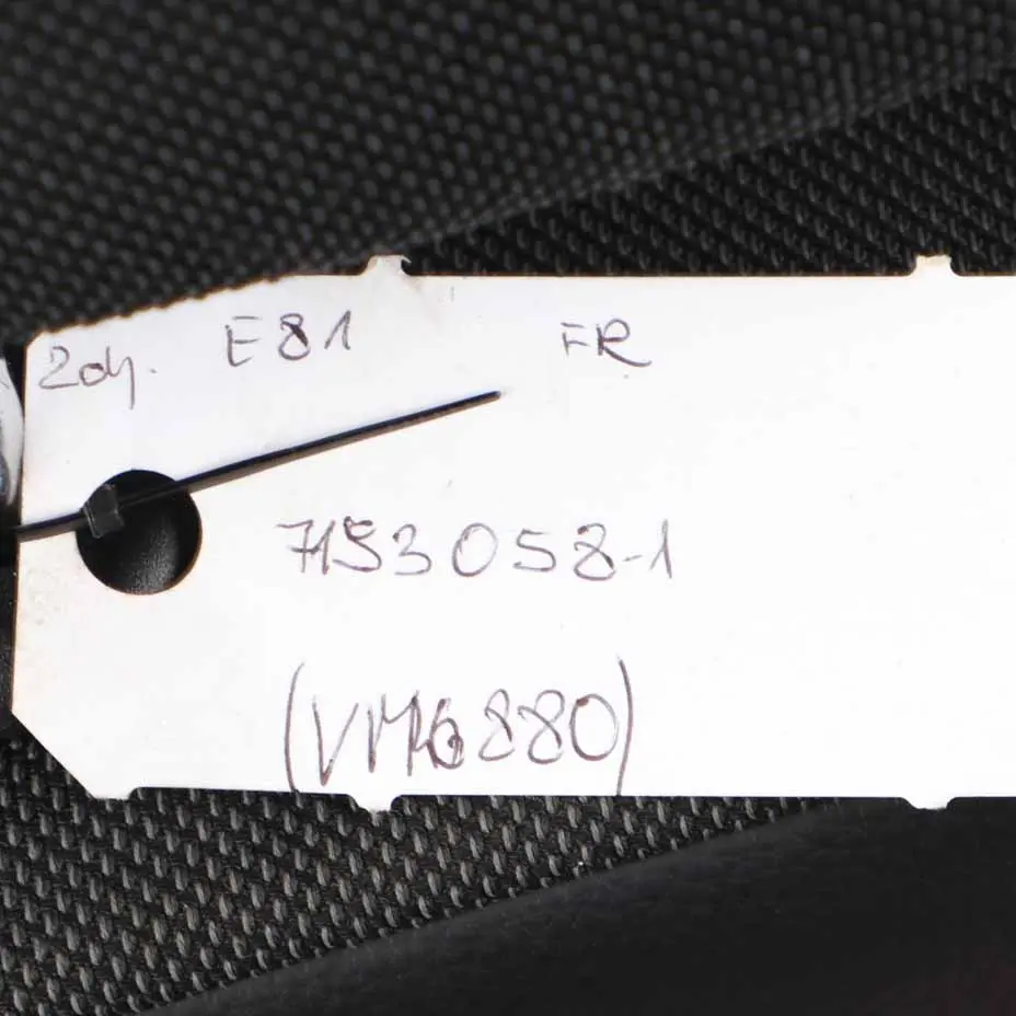 Front Right O/S Seat Fabric / Leather Pearlpoint / Anthracite to BMW E81 M Sport with Part number 7193058 BMW E81 M Sport Front Right O/S Seat Fabric / Leather Pearlpoint / Anthracite - SKU 7193058-1 - Part number 7193058