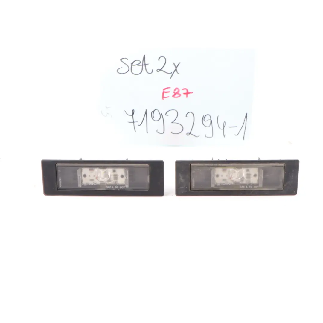 Number Licence Plate Light Lamp LED 2 x BMW E81 E87 F12 F13 F20 F21 Rear - SKU 7193294-1 - Part number 7193294