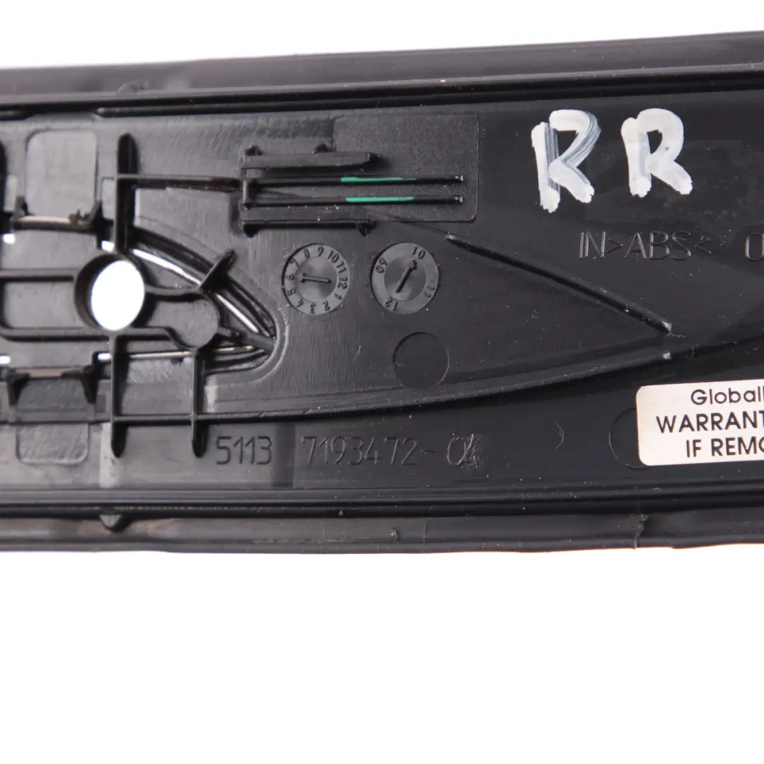 Entrance Door BMW F07 Gran Turismo Rear Right Trim Panel Strip to Cover with Part number 7193472 Cover Entrance Door BMW F07 Gran Turismo Rear Right Trim Panel Strip - SKU 7193472 - Part number 7193472