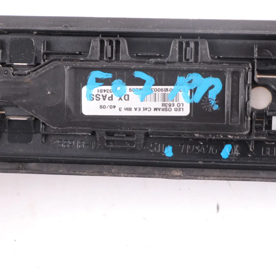 Trim Entrance Sill Strip Illuminated Rear Right O/S to Cover BMW F07 GT with Part number 7193476 Cover BMW F07 GT Trim Entrance Sill Strip Illuminated Rear Right O/S - SKU 7193476 - Part number 7193476