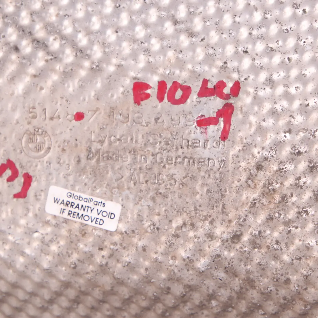 Heat Insulation Left N/S Rear Silencer Cover Plate to BMW F07 F10 F11 LCI with Part number 7193499 BMW F07 F10 F11 LCI Heat Insulation Left N/S Rear Silencer Cover Plate - SKU 7193499 - Part number 7193499