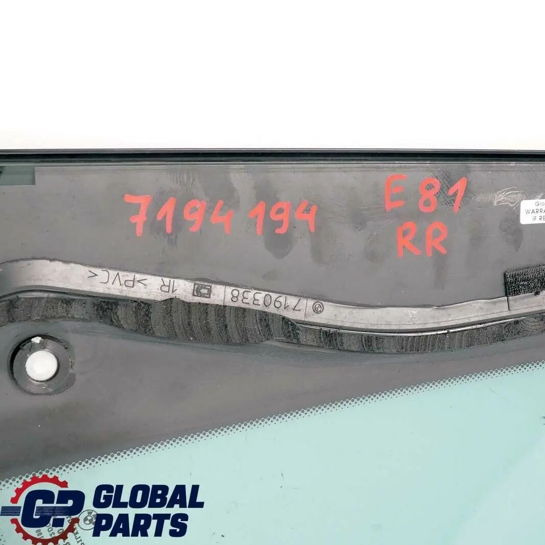 BMW E81 Finestrino Posteriore Destra Nero Lucido Ssg Alto Gloss - SKU 7194194 - Numero di parte 7194194