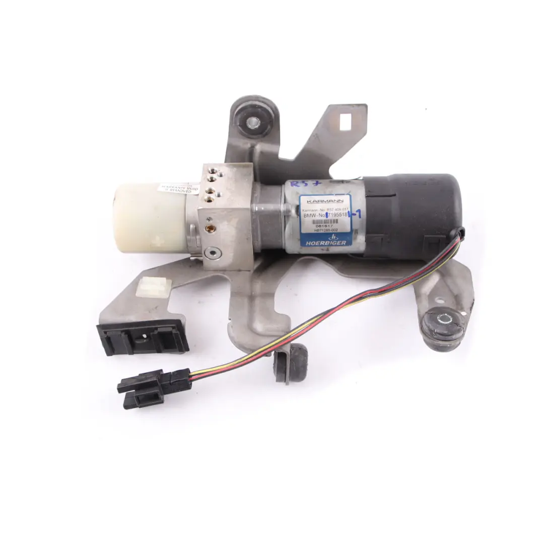 Hydralic Roof Lift Motor Pump to Mini Cooper R57 Cabrio Convertible with Part number 7195518 Mini Cooper R57 Cabrio Convertible Hydralic Roof Lift Motor Pump - SKU 7195518-1 - Part number 7195518