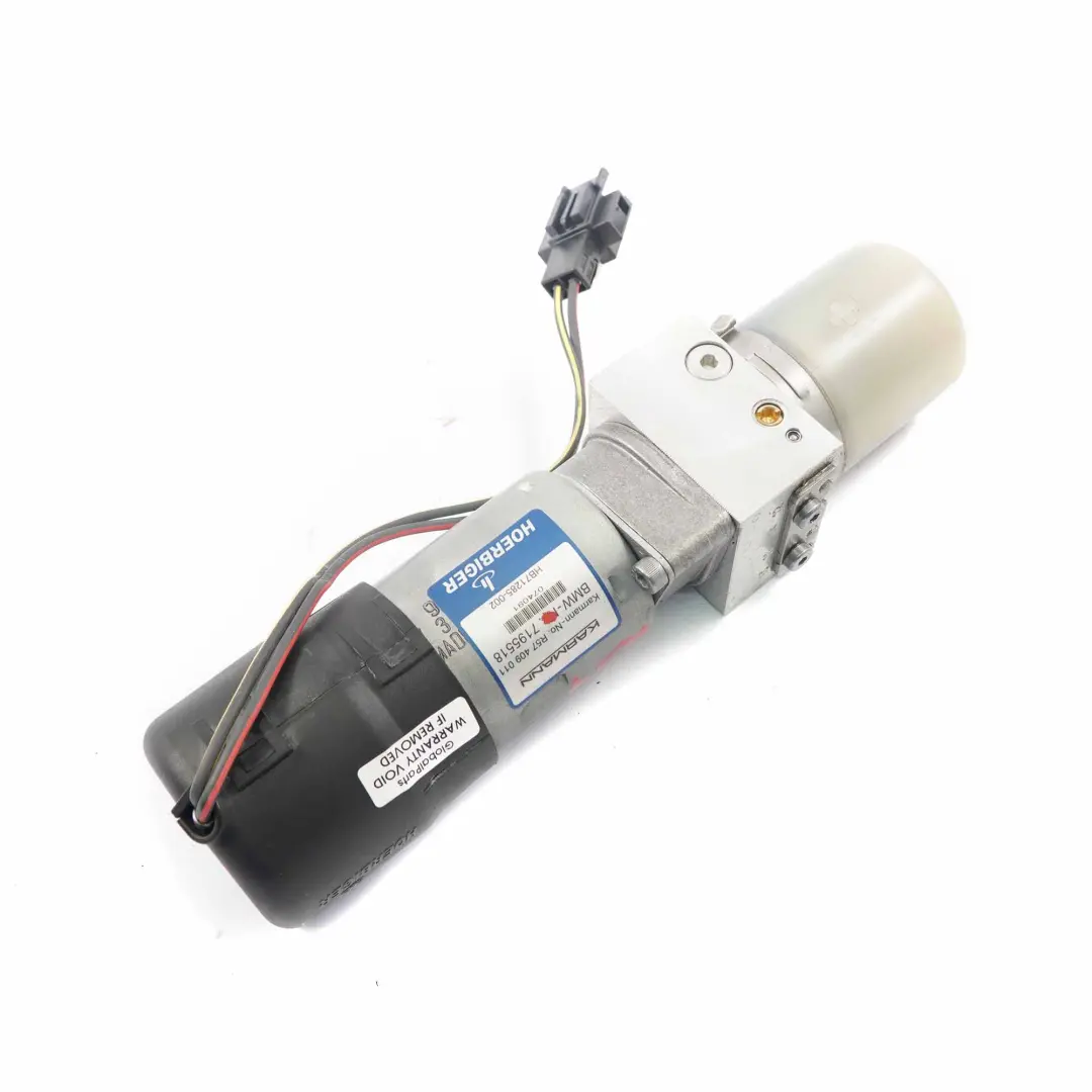 Hydralic Roof Lift Motor Pump to Mini Cooper R57 Cabrio Convertible with Part number 7195518 Mini Cooper R57 Cabrio Convertible Hydralic Roof Lift Motor Pump - SKU 7195518 - Part number 7195518