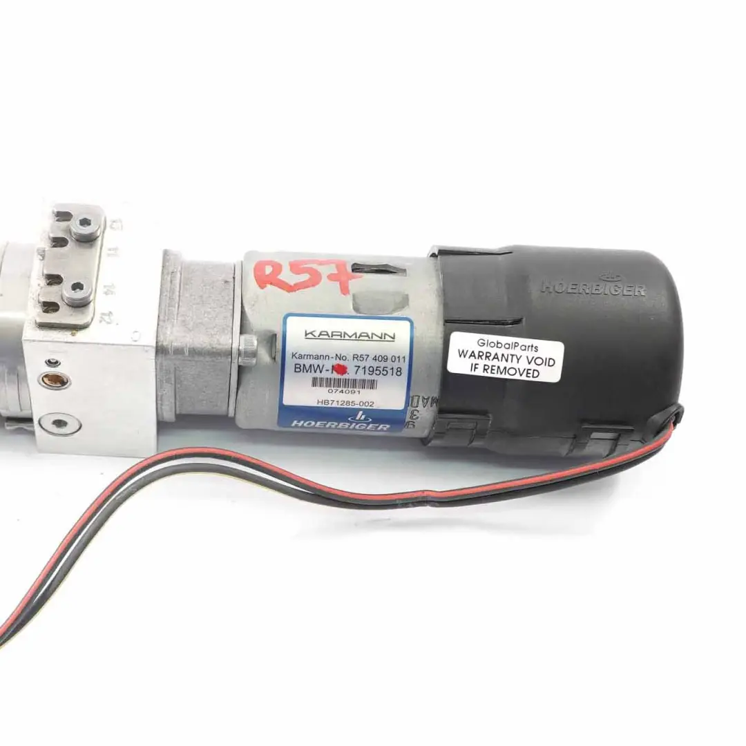 Hydralic Roof Lift Motor Pump to Mini Cooper R57 Cabrio Convertible with Part number 7195518 Mini Cooper R57 Cabrio Convertible Hydralic Roof Lift Motor Pump - SKU 7195518 - Part number 7195518