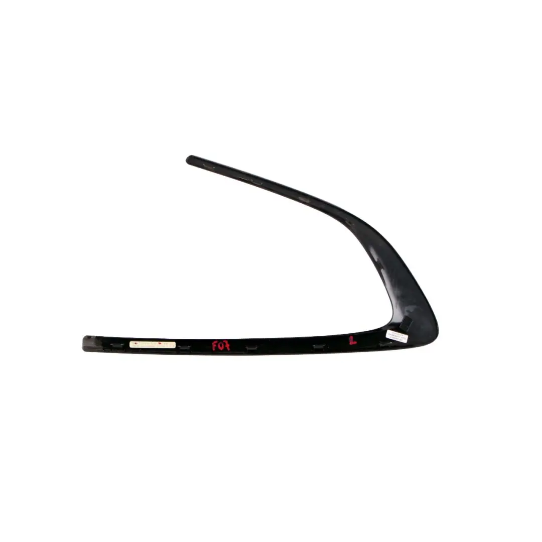 Left N/S Strip Cover Side Window High Gloss Glanzschwarz to BMW 5 F07 GT Rear with Part number 7196419 BMW 5 F07 GT Rear Left N/S Strip Cover Side Window High Gloss Glanzschwarz - SKU 7196419 - Part number 7196419