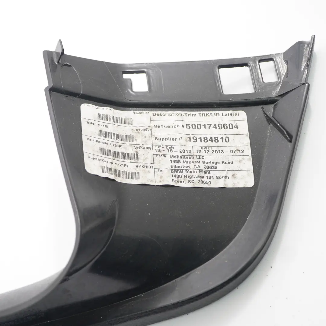 BMW X6 E71 Trunk Lid Panel Rear Right O/S Tailgate Trim Cover Black - SKU 7197152 - Part number 7197152