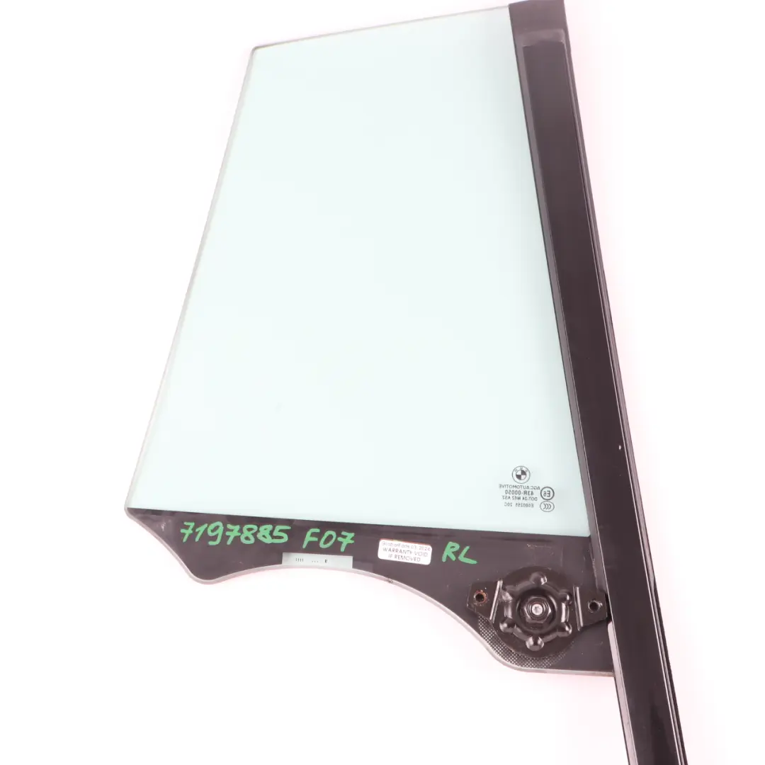 BMW F07 GT Rear Door Glass Fixed Window Left Glazing AS2 Green - SKU 7197885 - Part number 7197885