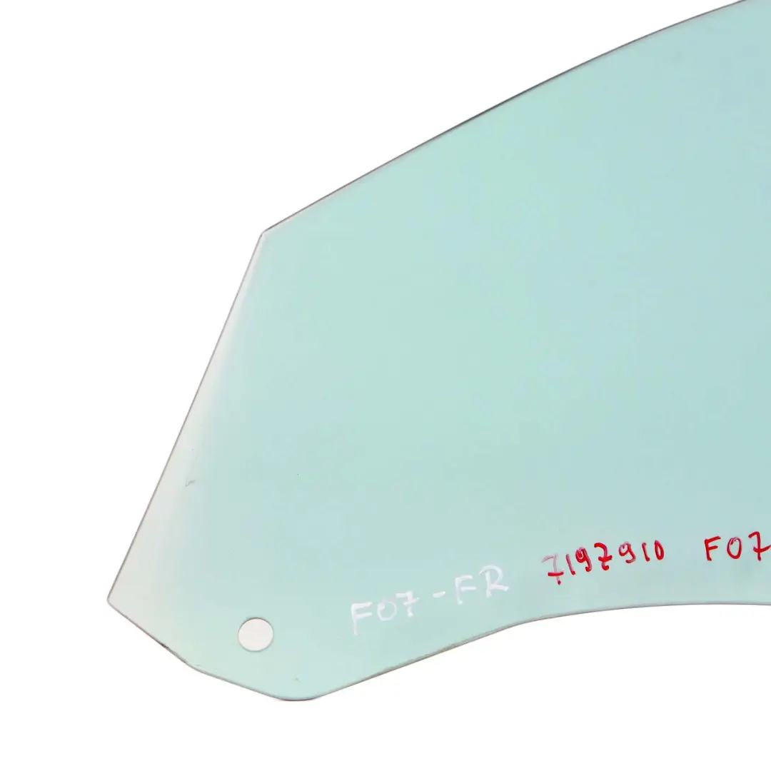 BMW F07 GT Front Door Side Window Glass Green AS2 Right O/S - SKU 7197910 - Part number 7197910
