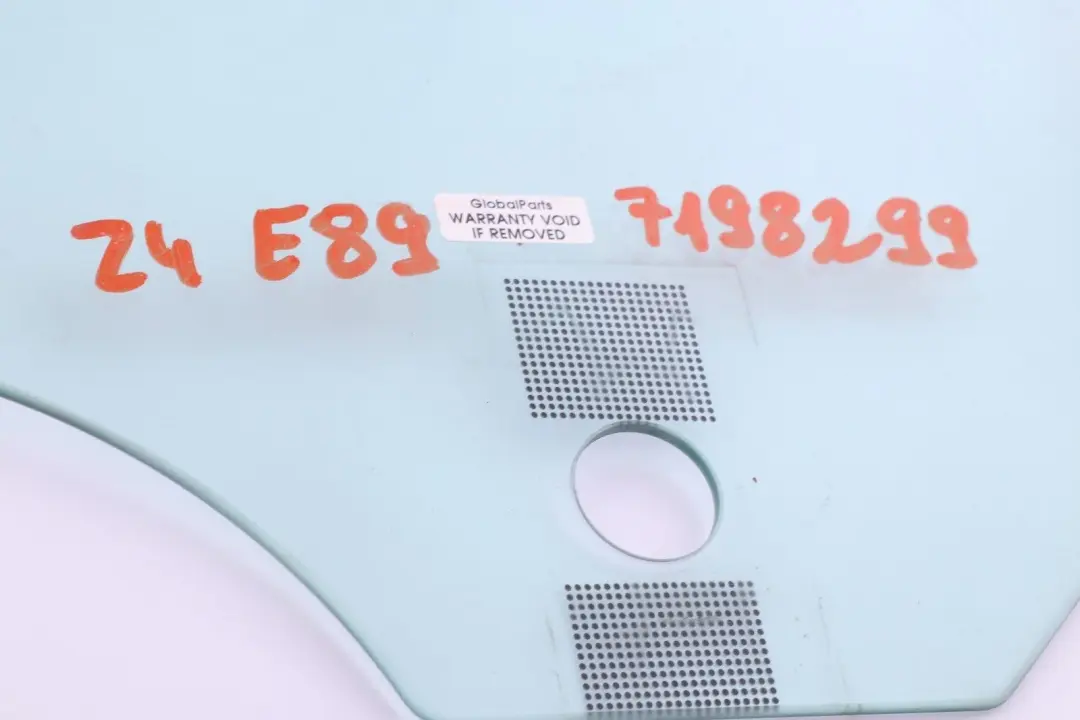 BMW Z4 E89 Front Left N/S Door Side Green Window Glass AS2 - SKU 7198299 - Part number 7198299